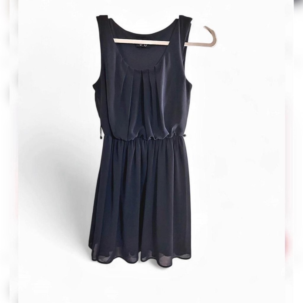 By and By sz Large black sleeveless pullover chiffon mini dress elastic waist